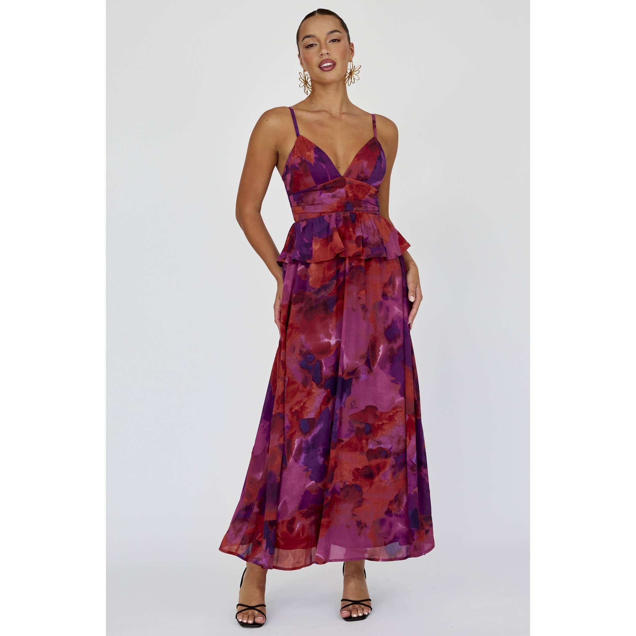 Floral Dark Rose Maxi Dress