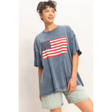 Mineral Washed Flag Graphic Tee