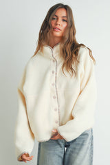 Cozy Snap Neck Fleece Jacket