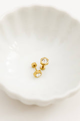 Screwback Stud Earrings - Addison - Clear