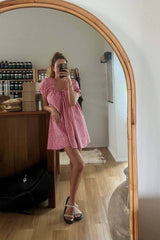 Red Gingham Babydoll Dress