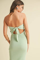 Knit Strapless Midi Dress