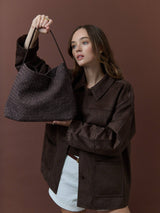 Calla Woven Handbag in Brown