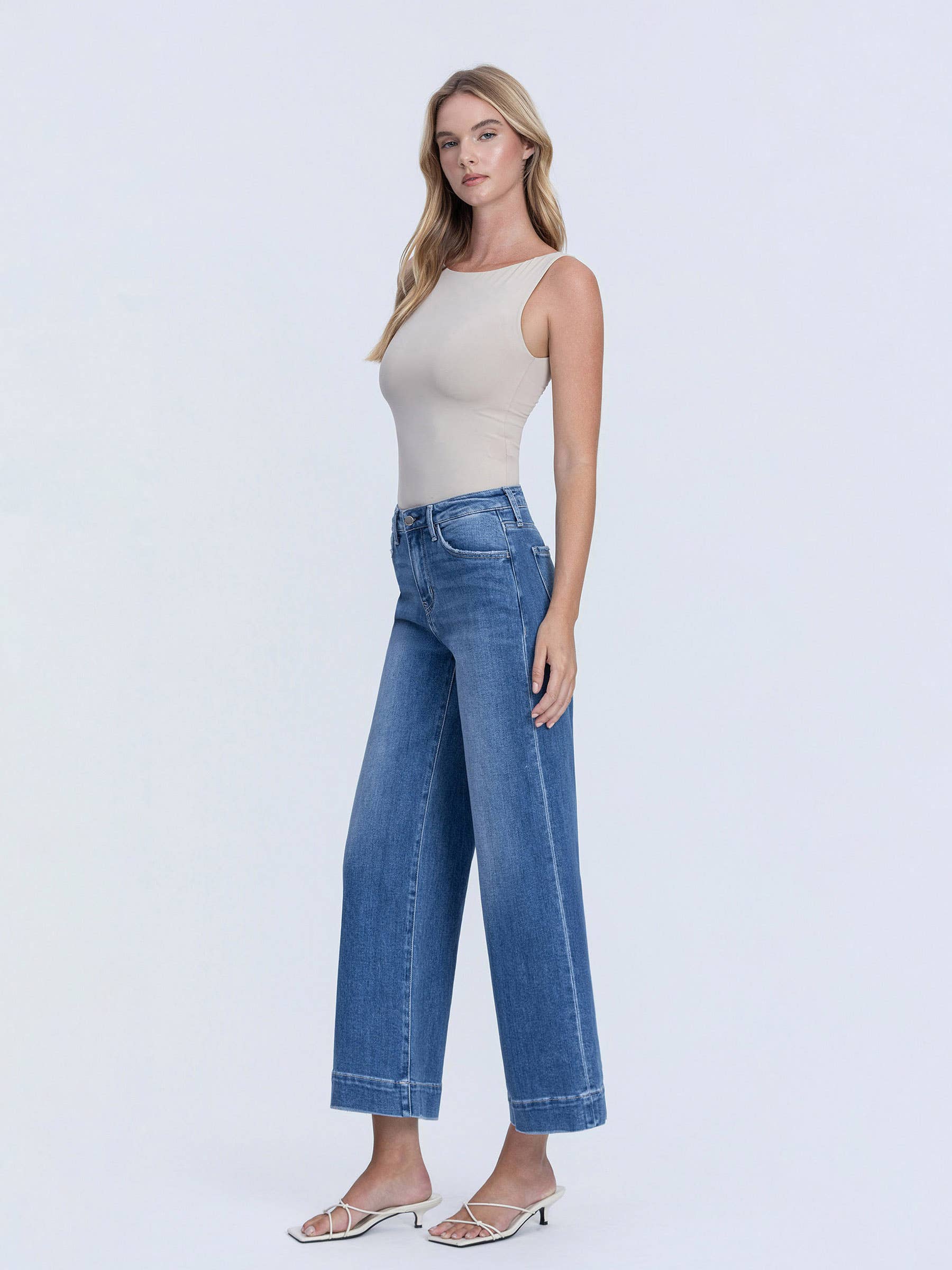 Crop Wide Leg Trouser Pant