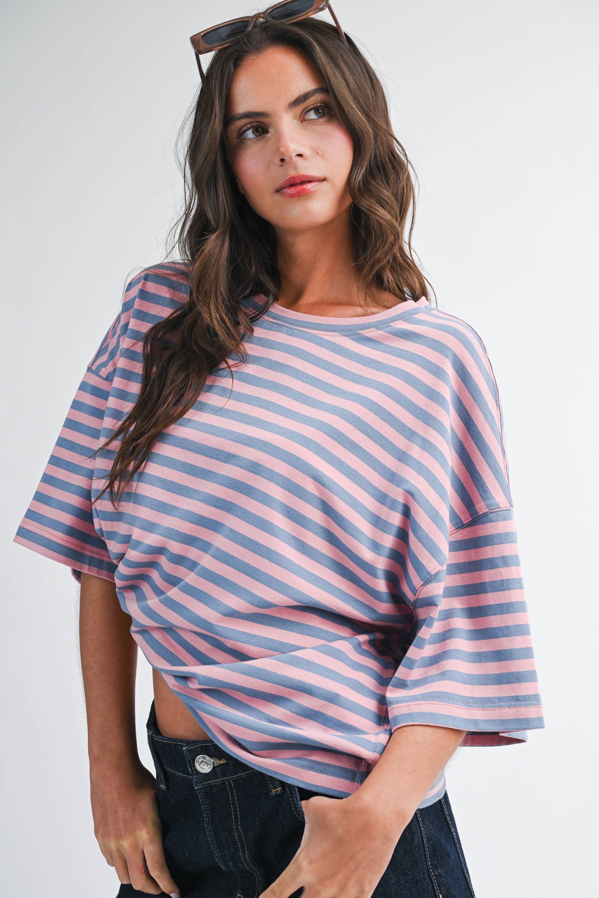 Oversized Stripe Boyfriend Tee