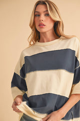 Polly Color Block Top Tee Shirt