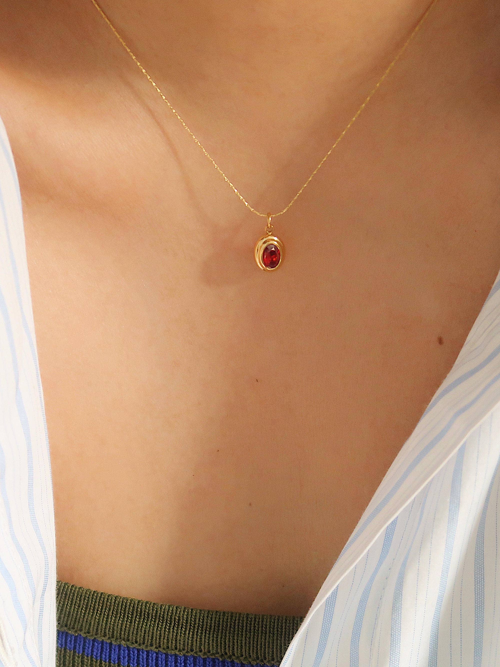 Cornelia 18K Gold Non-Tarnish Gemstone Necklace