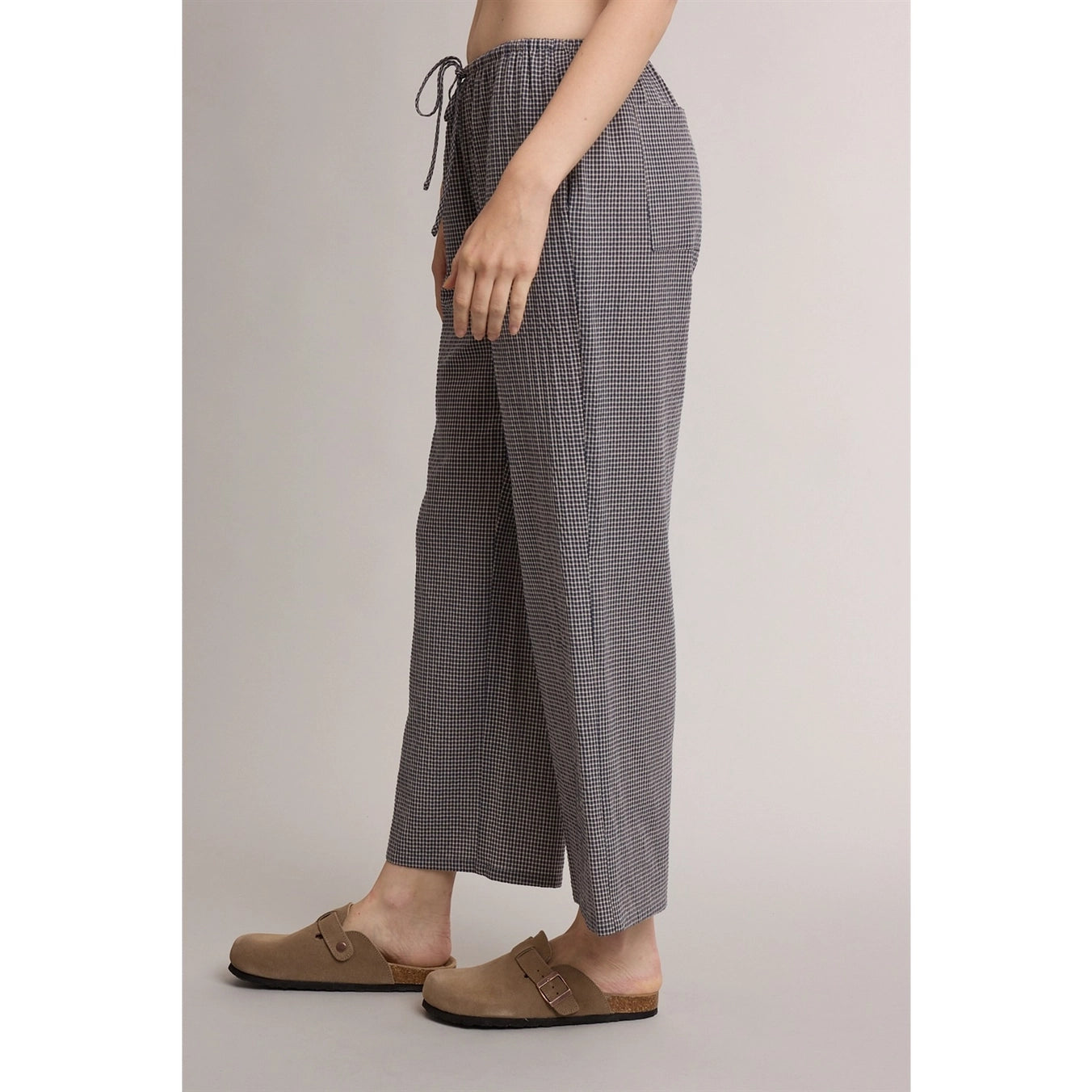 Plaid Woven Drawstring Pants