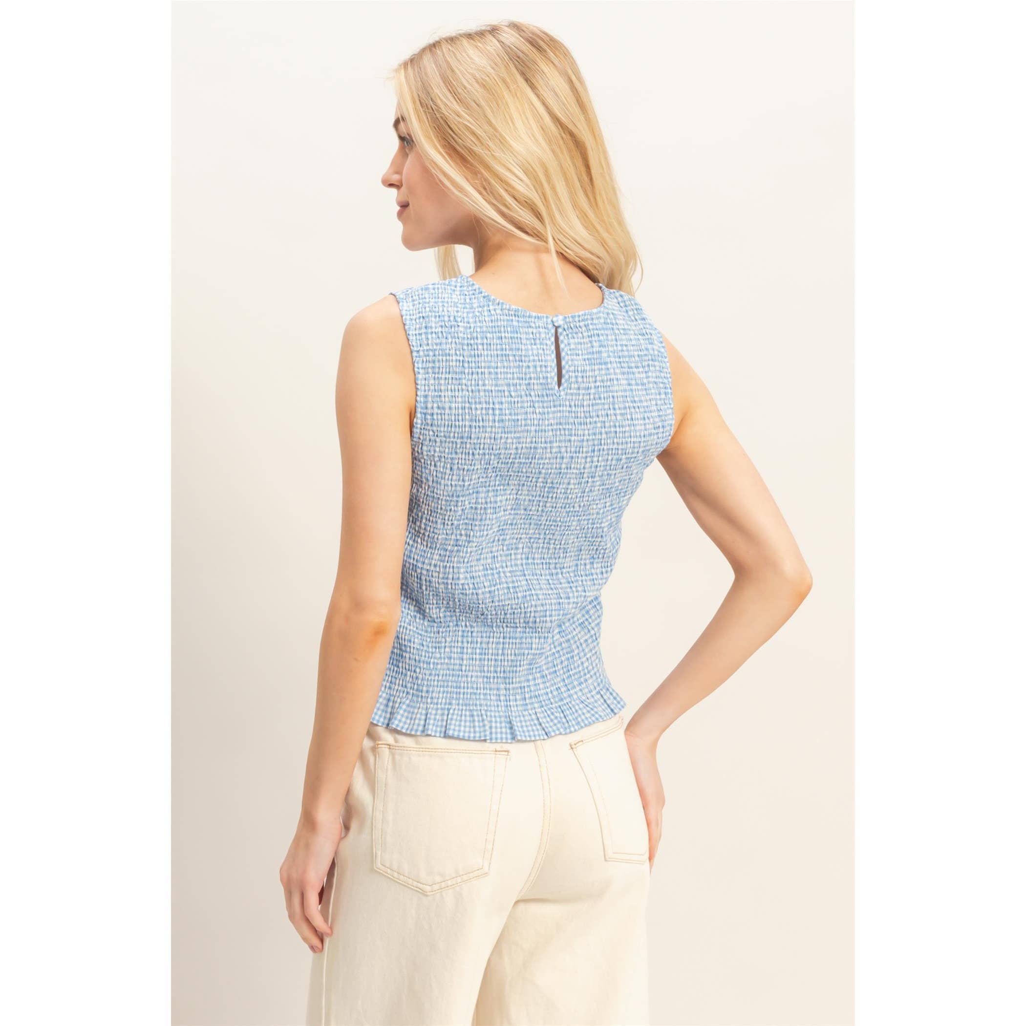 Smocked Sleeveless Top