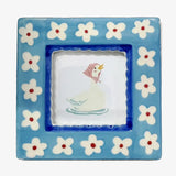 Hand-Painted Ceramic Photo Frame, Blue Flowers