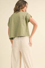 Washed Short Sleeve Top