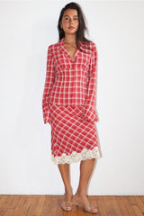 Plaid Button Down Blouse