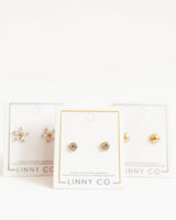 Screwback Stud Earrings - Addison - Clear