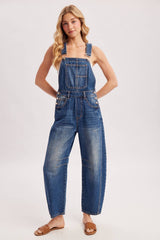 Denim Barrel Overalls