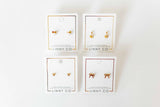 Screwback Stud Earrings - Violet Heart