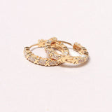14K Gold-Dipped Rhinestone Hoop Earring