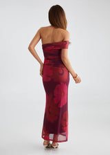 One Shoulder Floral Maxi Dress