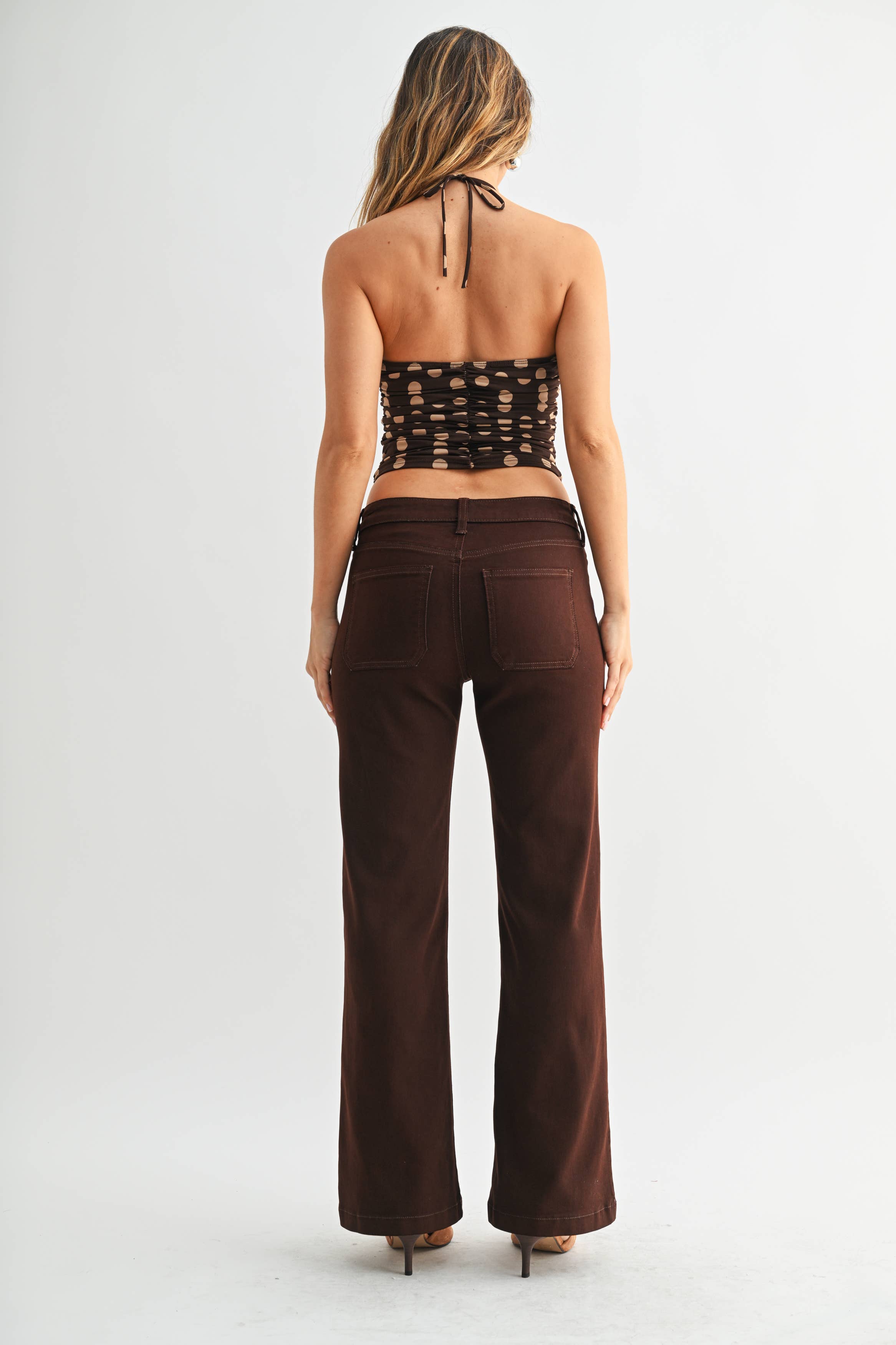 Mini Patch Pocket Flare Pants