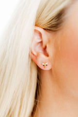 Screwback Stud Earrings - Bri Butterfly White and Black