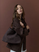Calla Woven Handbag in Brown