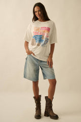 Soleil Beach Distressed Oversize Graphic Tee