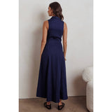Collared Denim Maxi Dress