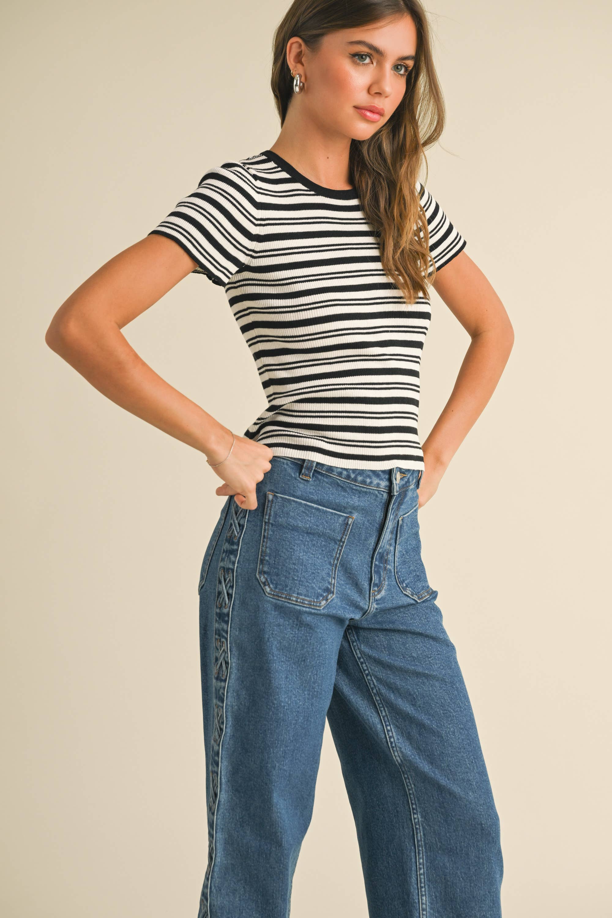Striped Knit Tee