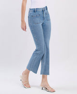 Patch Pocket Crop Flare Jeans