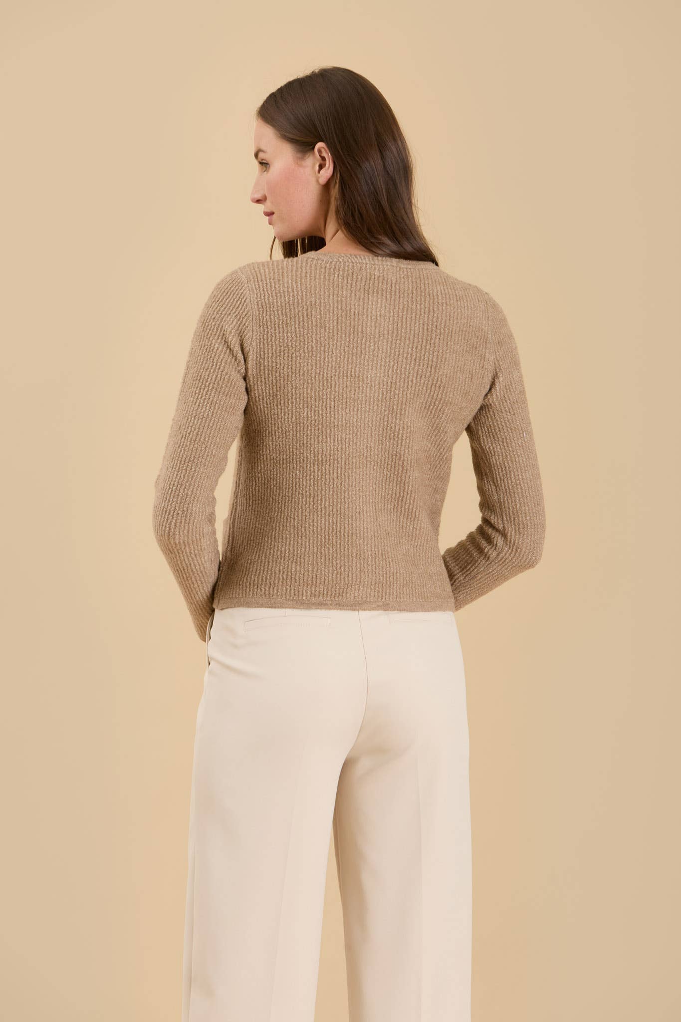 Round Neck Gold Button Cardigan