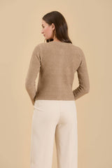 Round Neck Gold Button Cardigan