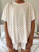 Pumpkin Fall Autumn Short Sleeve Pajama Top