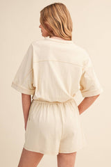 Short Sleeve Stitch Romper