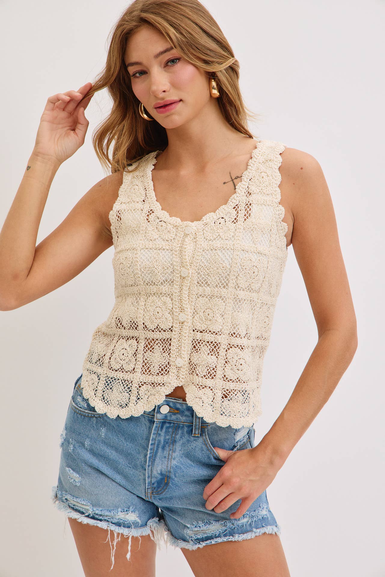 Boho Crochet Lace Top