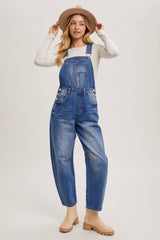 Denim Barrel Overalls