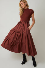 Knit Tiered Midi Dress