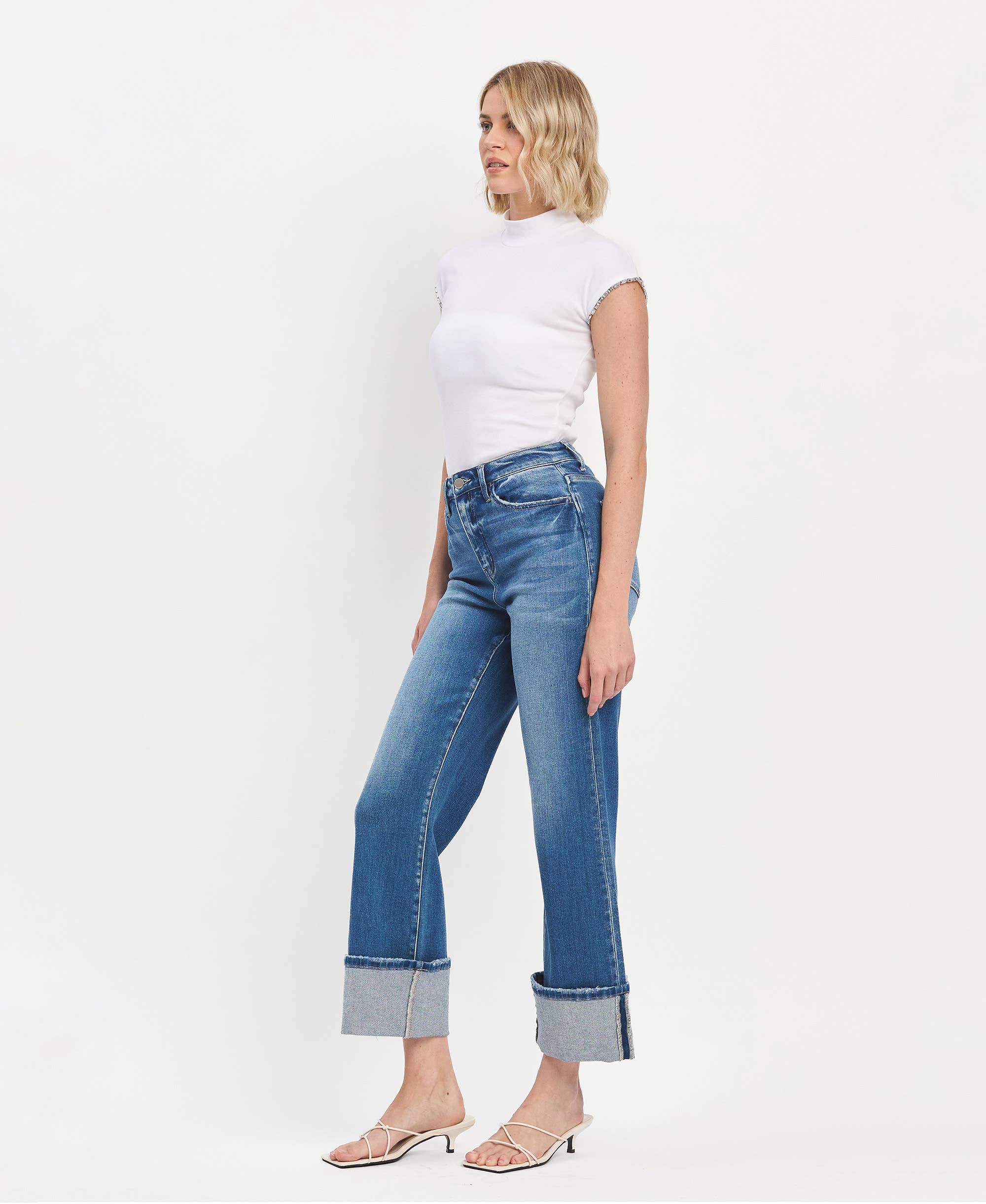90'S Vintage HR Cuff Jeans