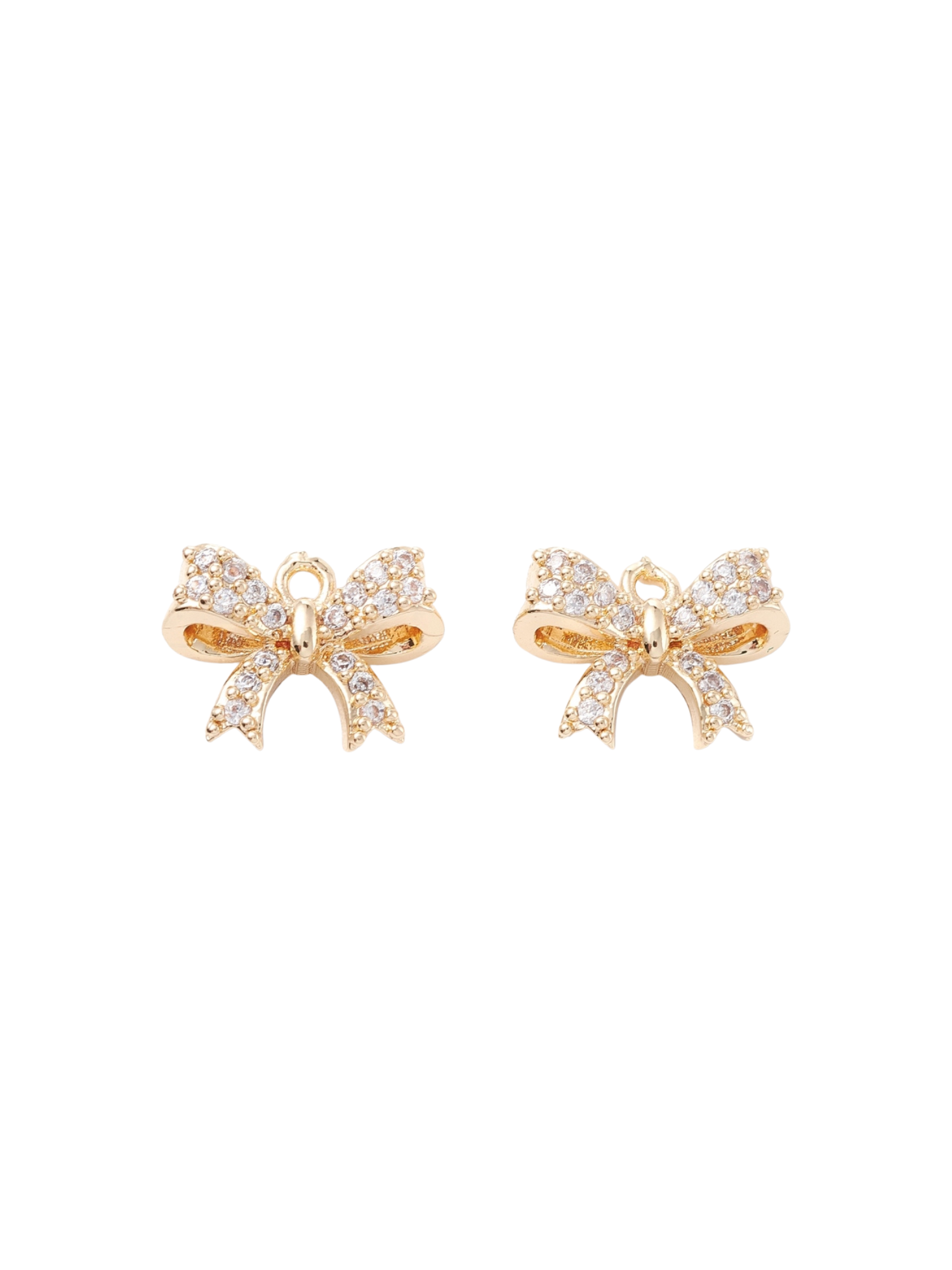 Gold Jeweled Bow Charm